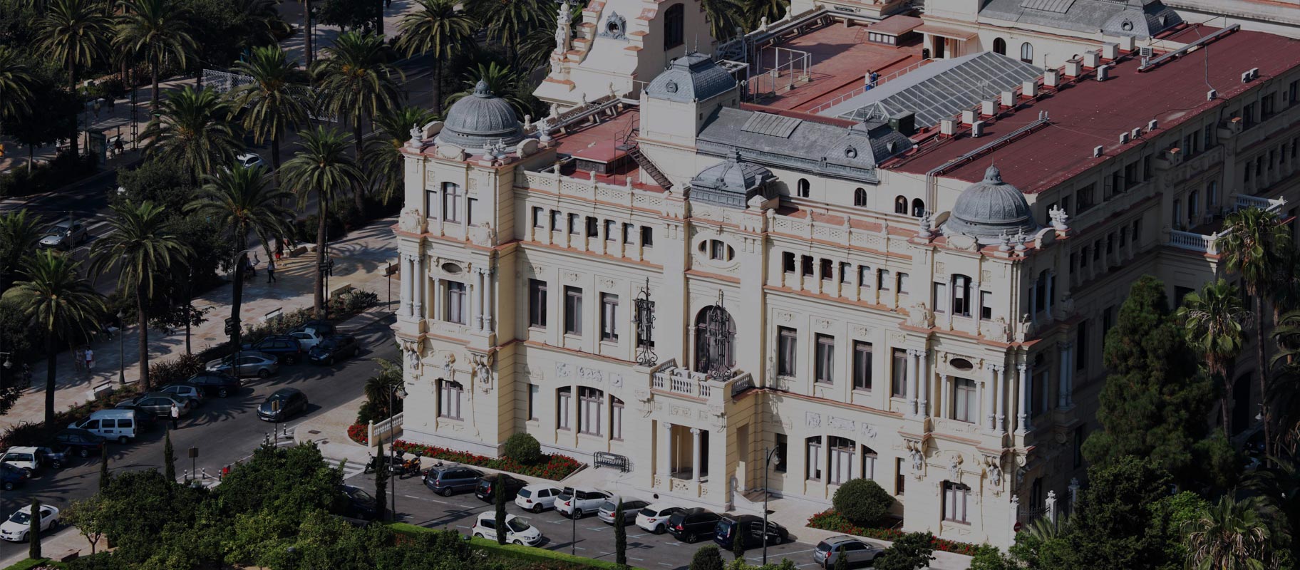Vista desde el aire del Ayuntamiento de Málaga